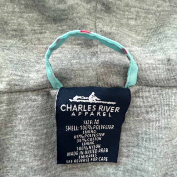 Hooded Charles River Chatham Anorak - Anchor Print - M - Picture 12 of 17